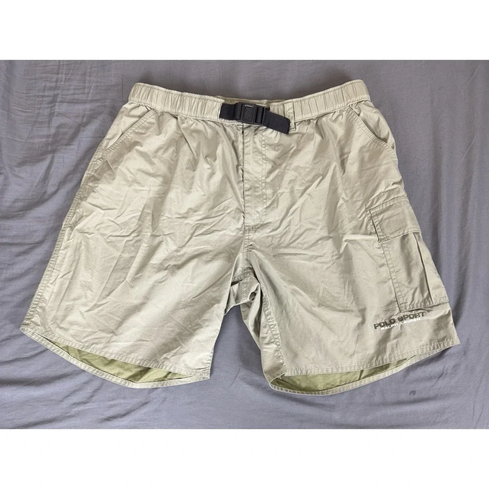 Polo Sport Ralph Lauren Cargo Shorts Men's Large‎ Light Green Belted 7